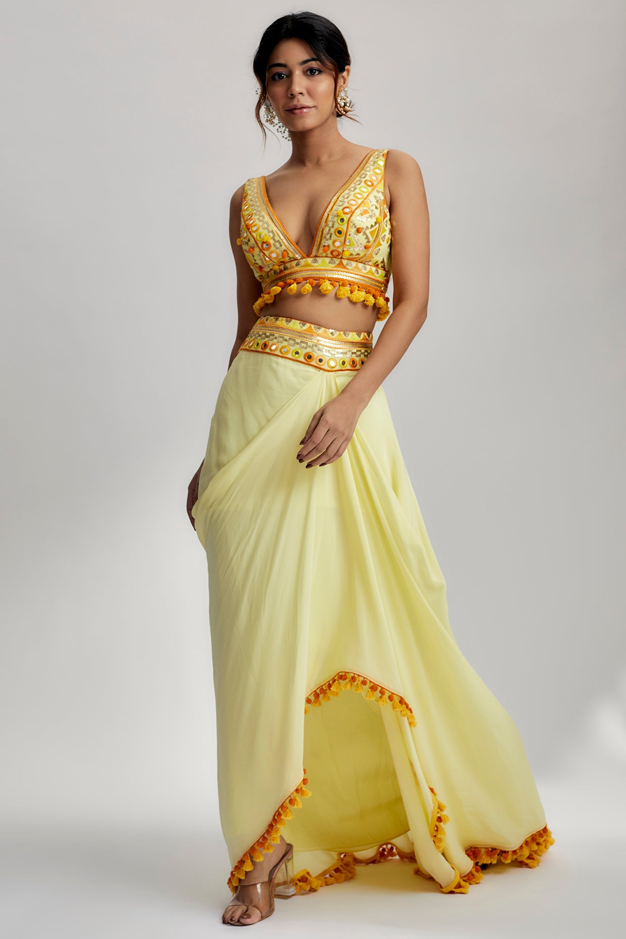 RUHI DRAPE SKIRT SET