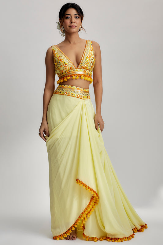 RUHI DRAPE SKIRT SET