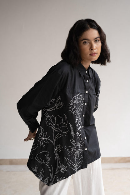 BLOSSOM BLACK SHIRT