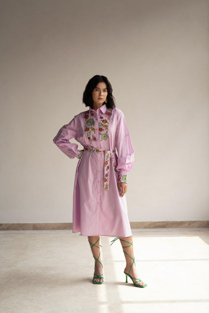 ORCHID BOUQUET SHIRT DRESS