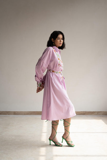 ORCHID BOUQUET SHIRT DRESS
