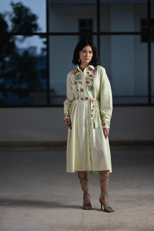 MINT BOUQUET SHIRT DRESS