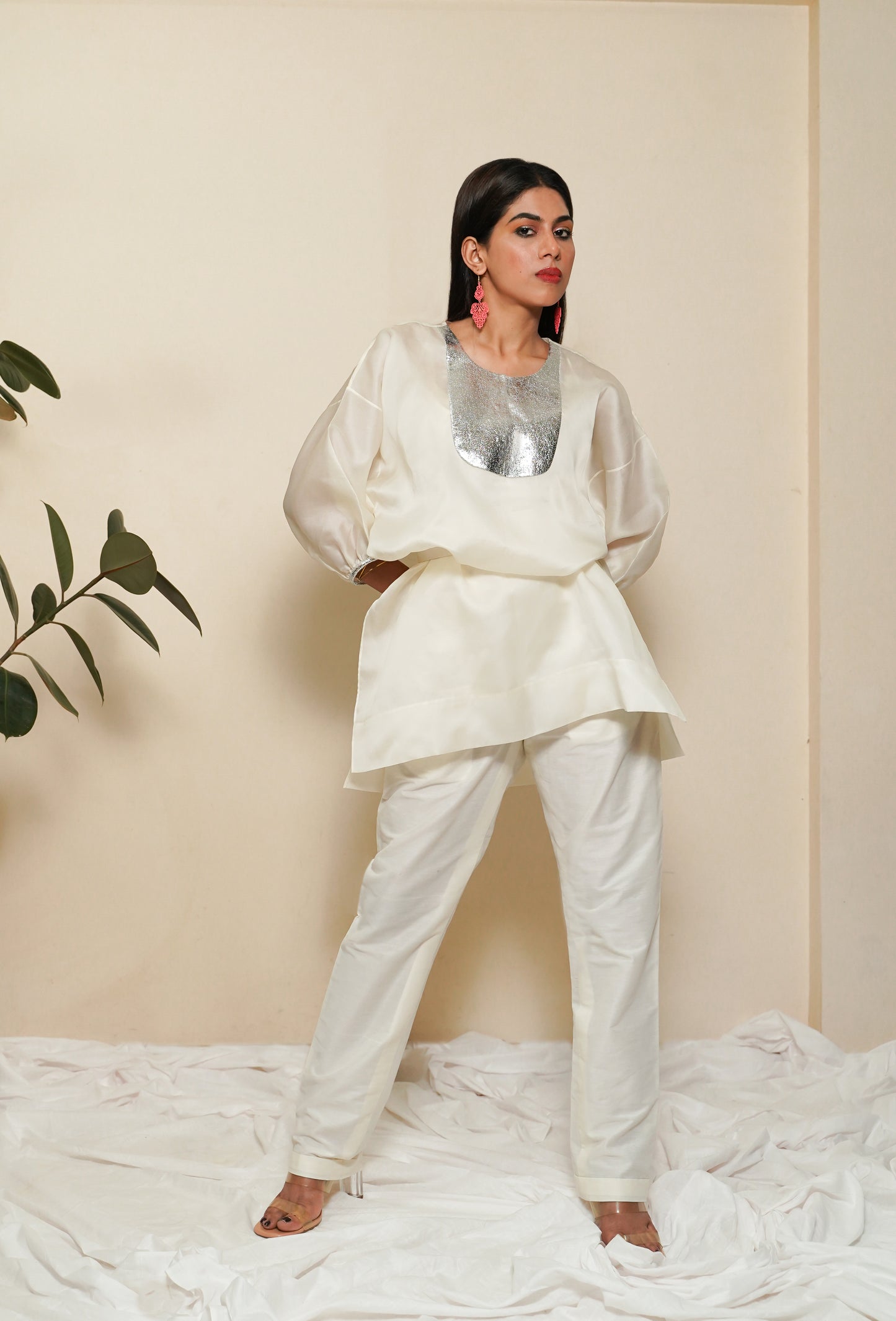 ORGANZA BOXY KURTA SET
