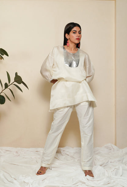 ORGANZA BOXY KURTA SET
