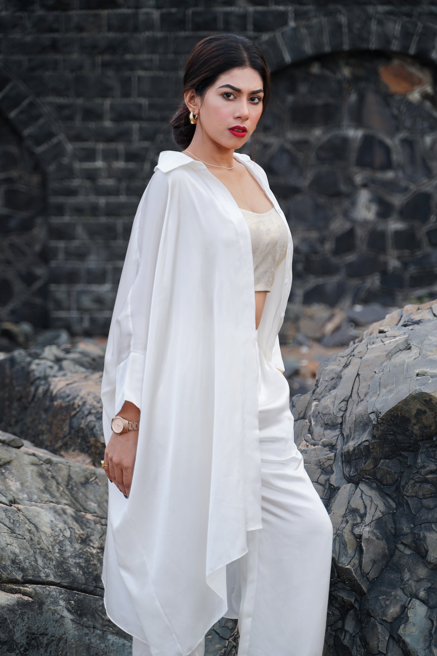SOFT SATIN SHACKET SET