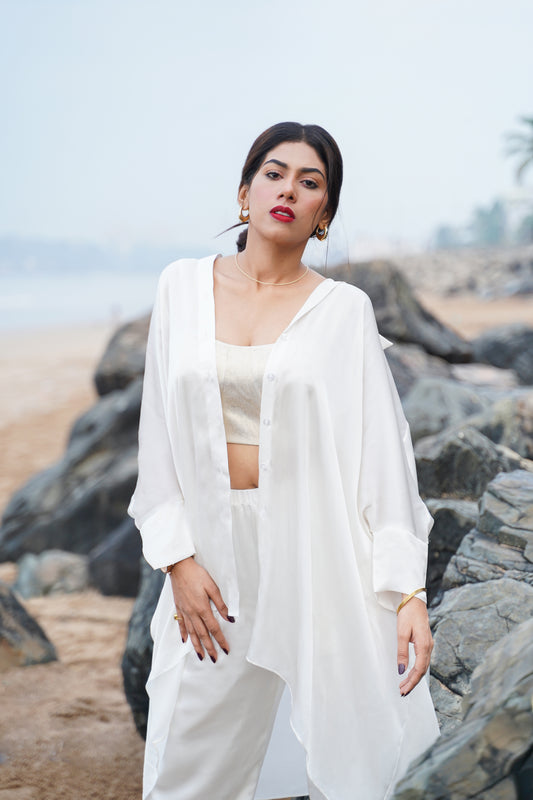 SOFT SATIN SHACKET SET