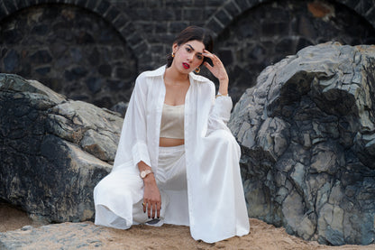 SOFT SATIN SHACKET SET
