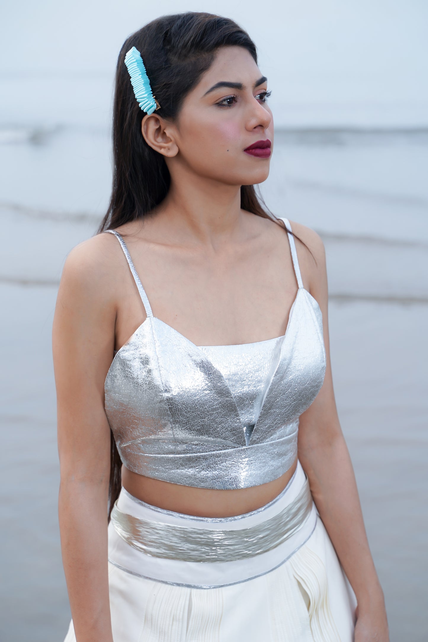 CROPPED MULTI LAYER LEHENGA SET