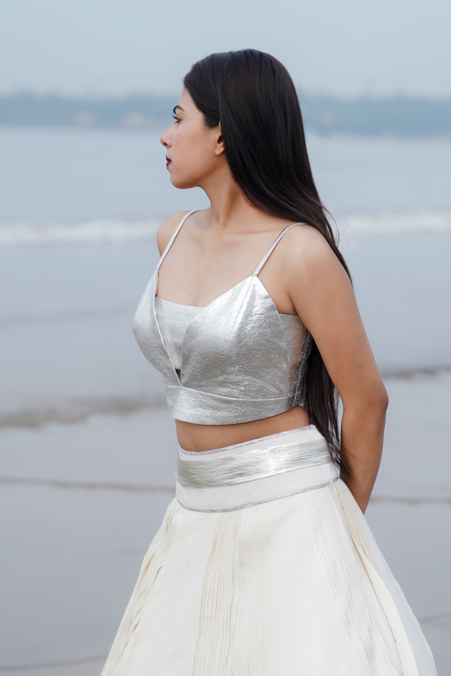 CROPPED MULTI LAYER LEHENGA SET