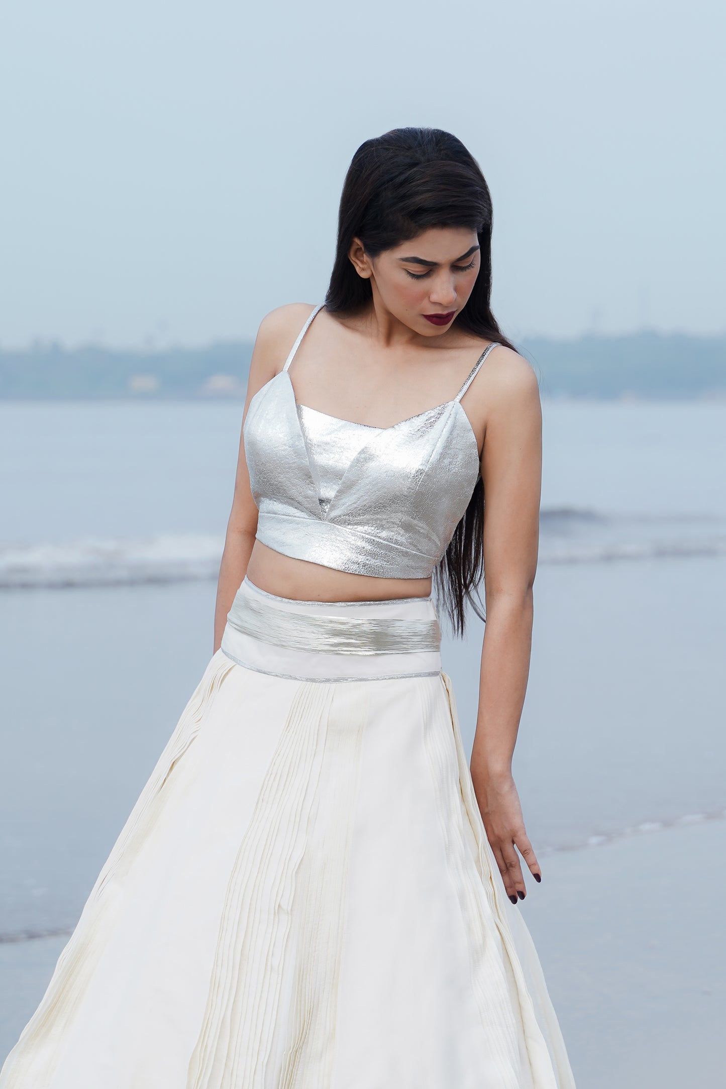 CROPPED MULTI LAYER LEHENGA SET
