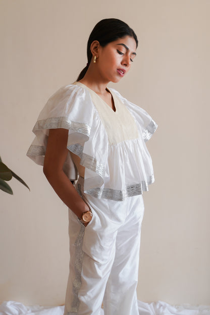 FRIL CROP TOP AND PANTS SET