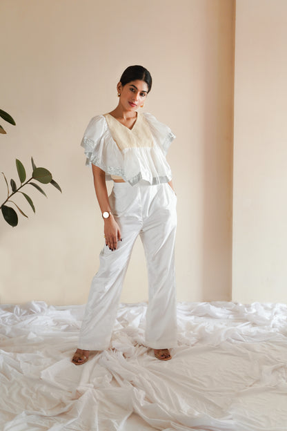 FRIL CROP TOP AND PANTS SET