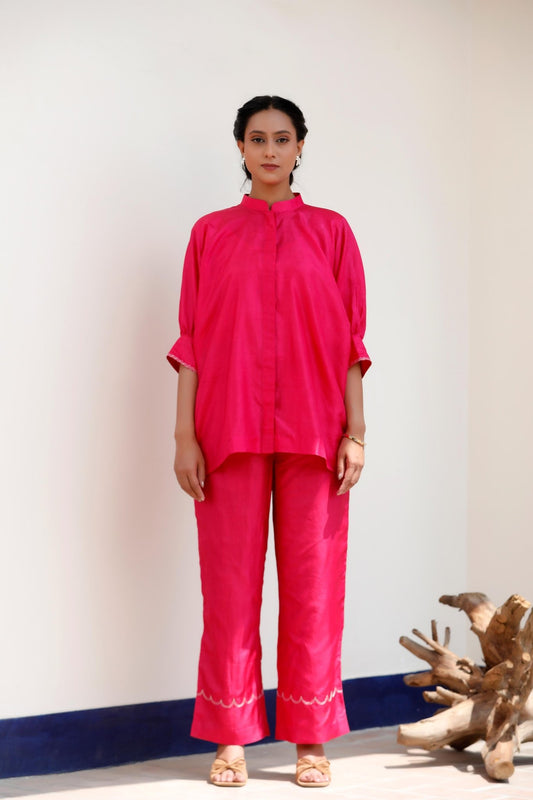 PINK PANT SET - White Maison de Couture