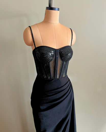 METALLIC CORSET DRESS