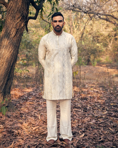 SERENITY KURTA SET - White Maison de Couture
