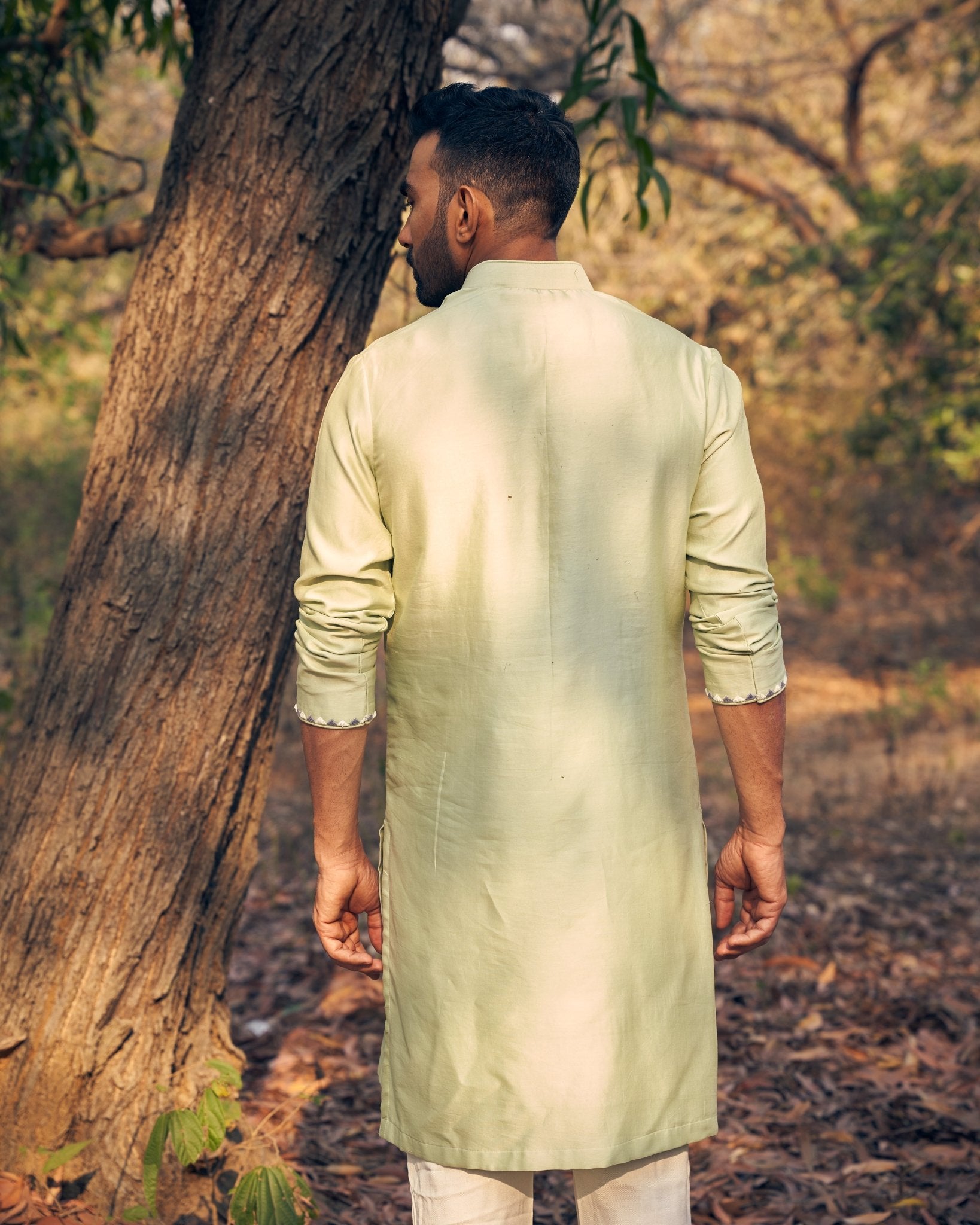 SHEER KURTA SET - White Maison de Couture