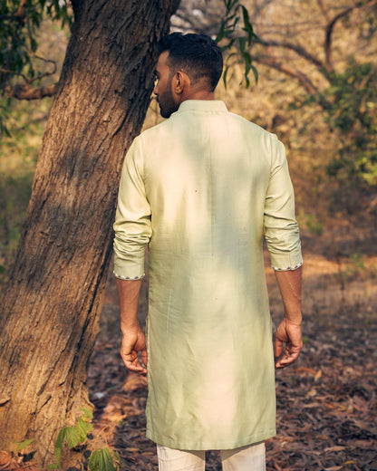 SHEER KURTA SET - White Maison de Couture