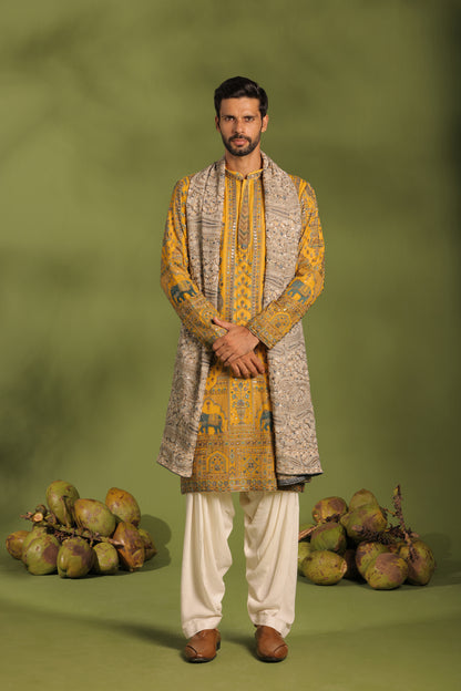 MANTRIN HALDI KURTA PATIYALA SET WITH DUPATTA