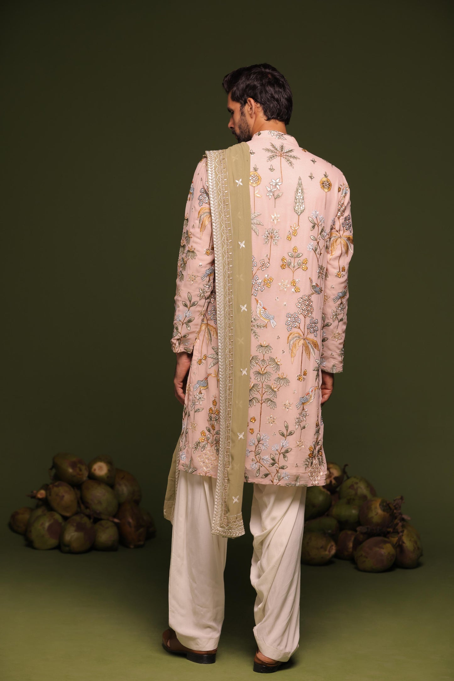 RAJVARDHAN BEIGE KURTA PATIYALA SET WITH DUPATTA