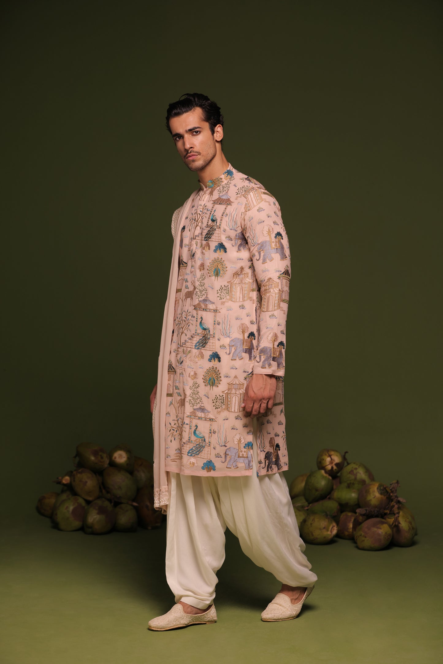 KALYAN BEIGE KURTA PATIYALA SET WITH DUPATTA