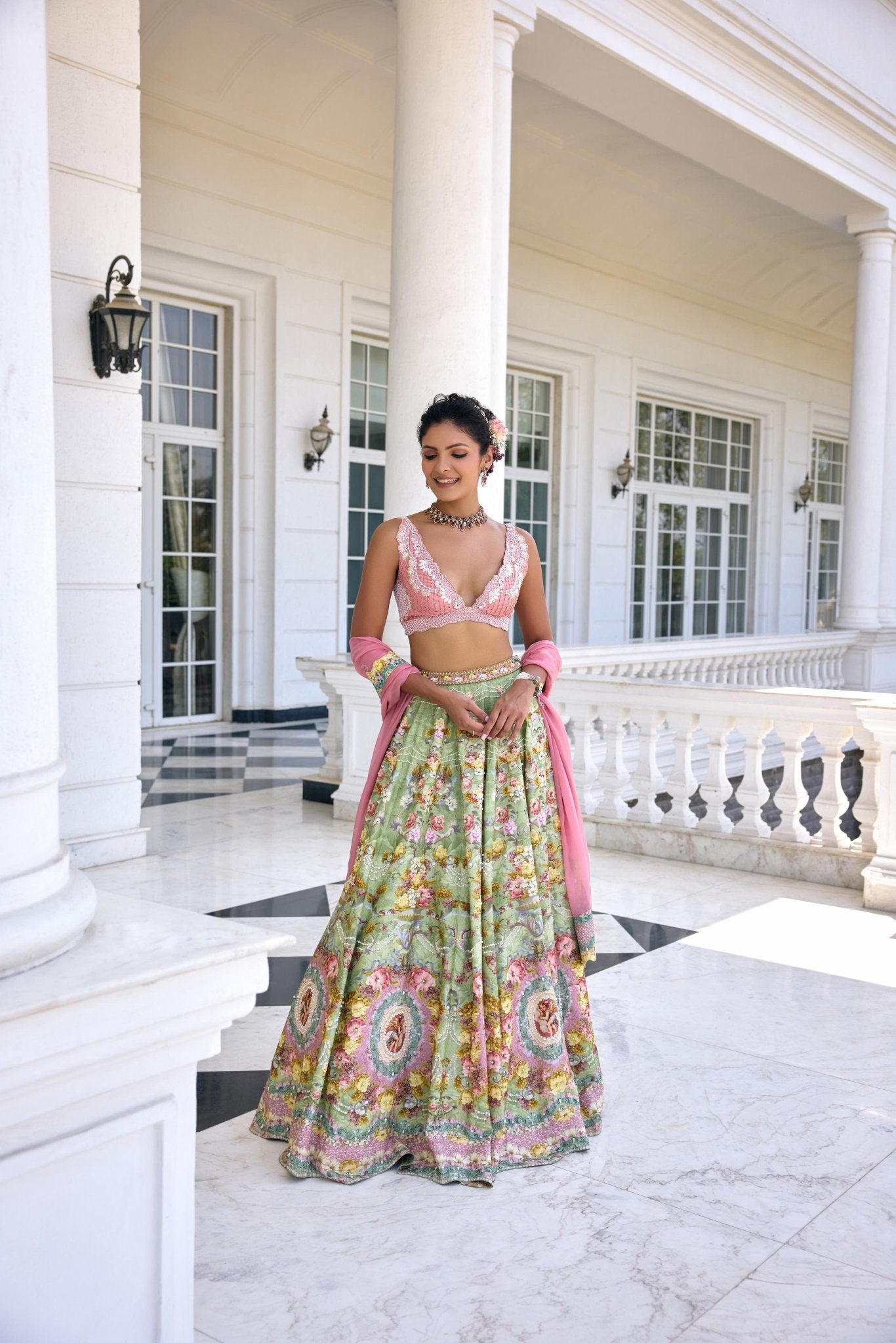 SOFIA LEHENGA SET - White Maison de Couture