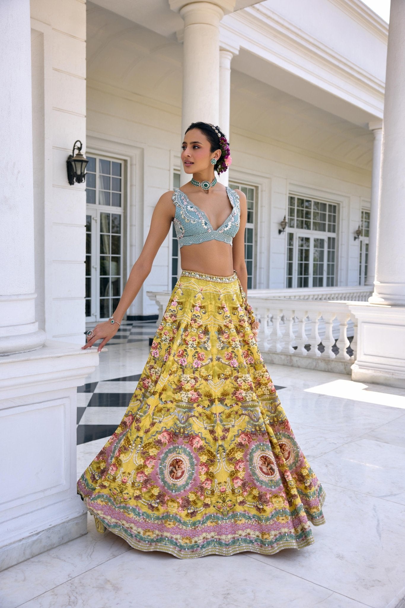 SOFIA LEHENGA SET - White Maison de Couture