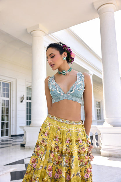 SOFIA LEHENGA SET - White Maison de Couture