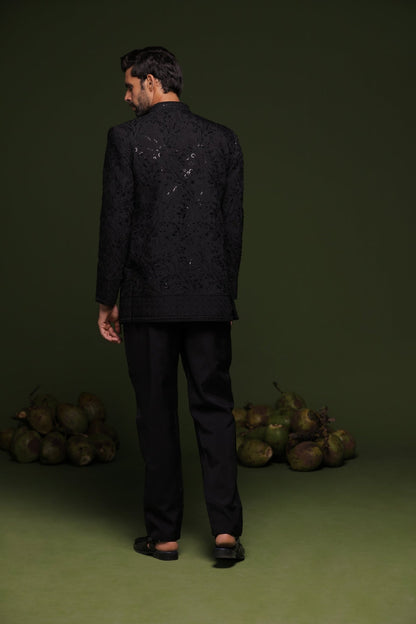 SOMA BLACK JODHPURI SET WITH SHIRT PANT - White Maison de Couture