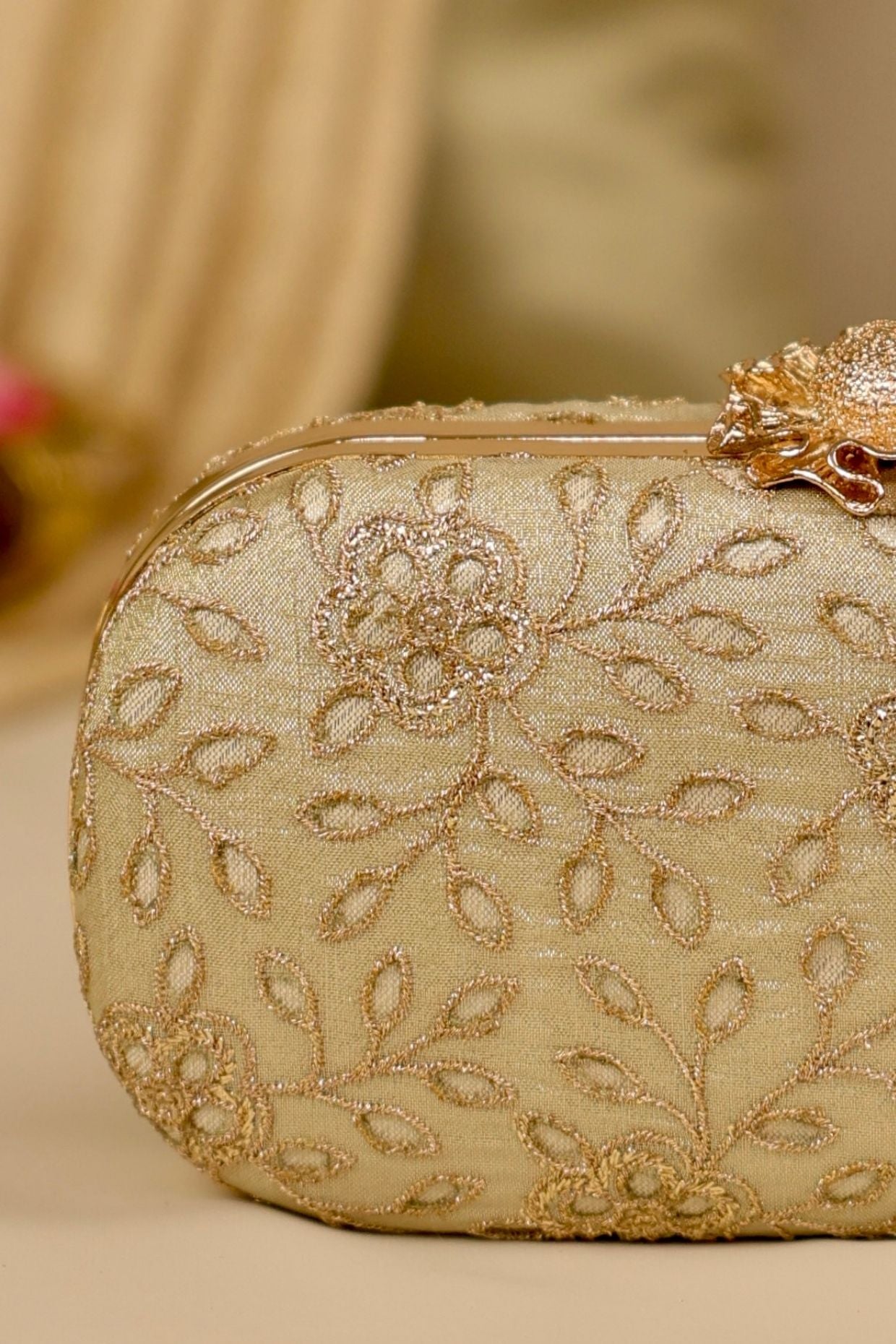 TARANG CUTWORK CAPSULE CLUTCH - White Maison de Couture