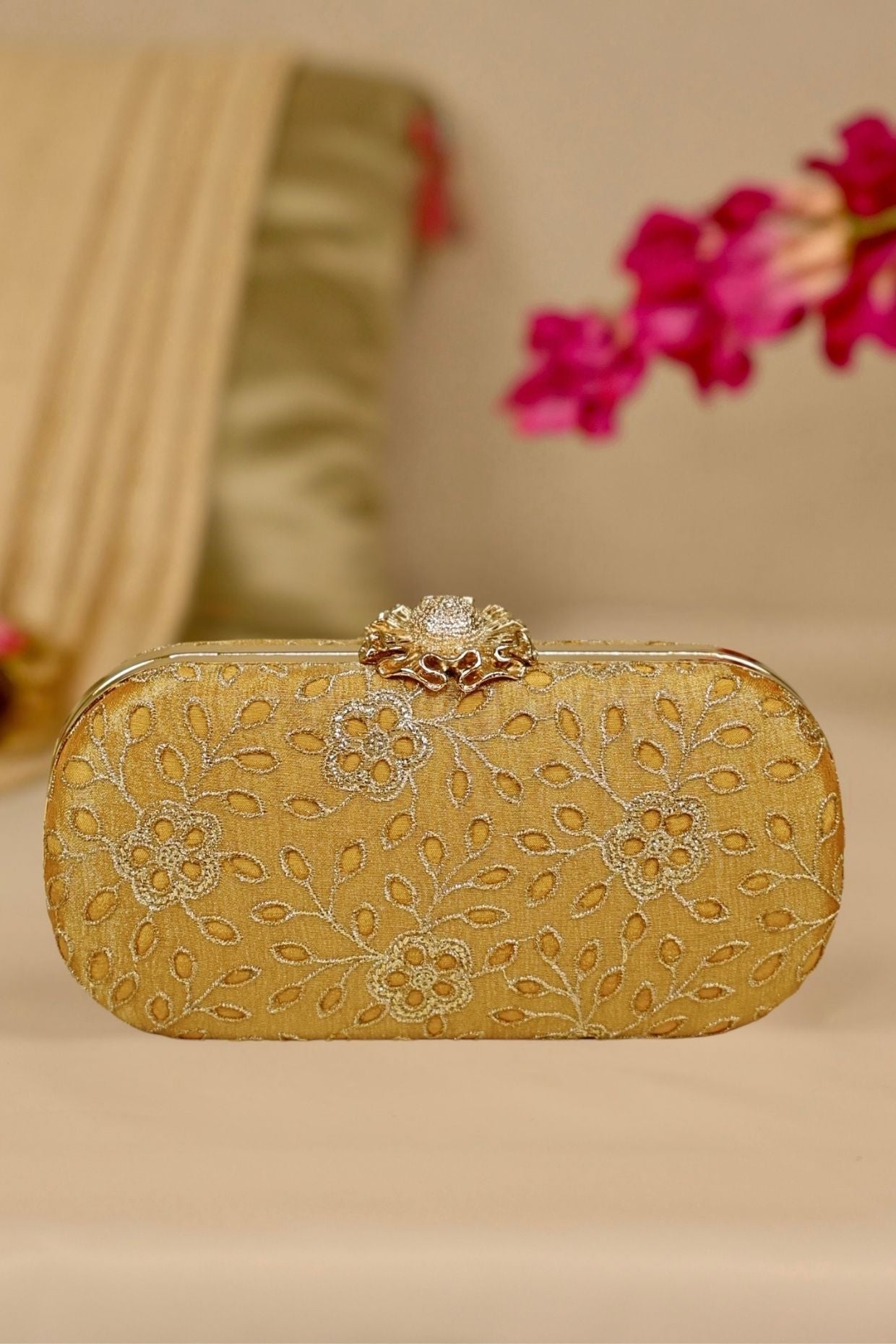 TARANG CUTWORK CAPSULE CLUTCH - White Maison de Couture