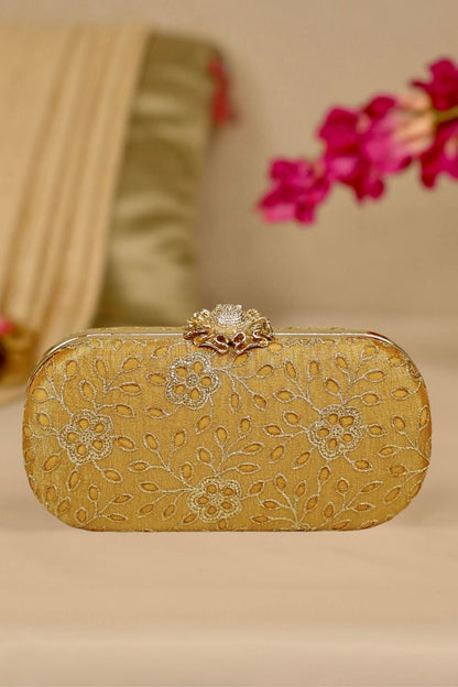 TARANG CUTWORK CAPSULE CLUTCH - White Maison de Couture