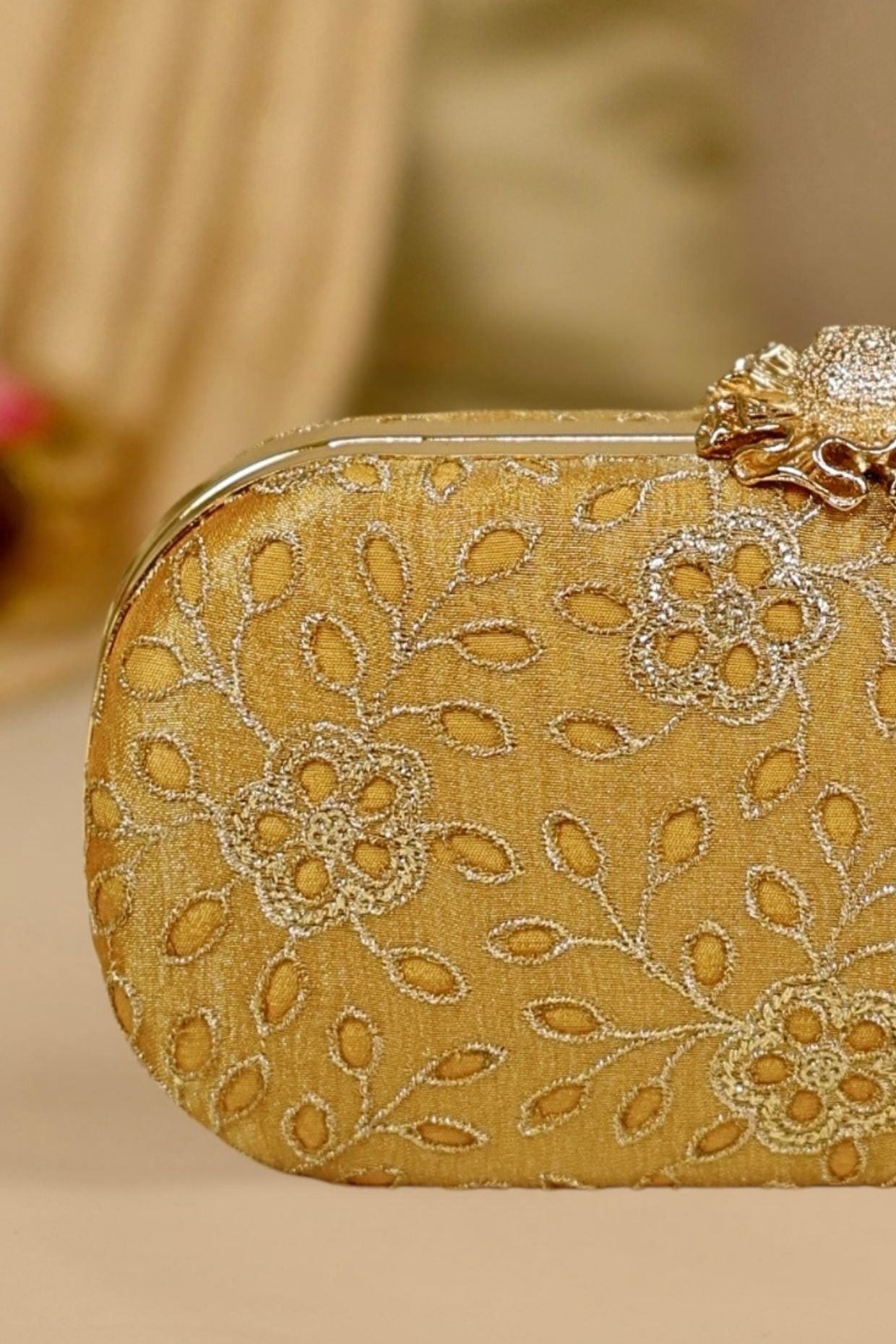 TARANG CUTWORK CAPSULE CLUTCH - White Maison de Couture
