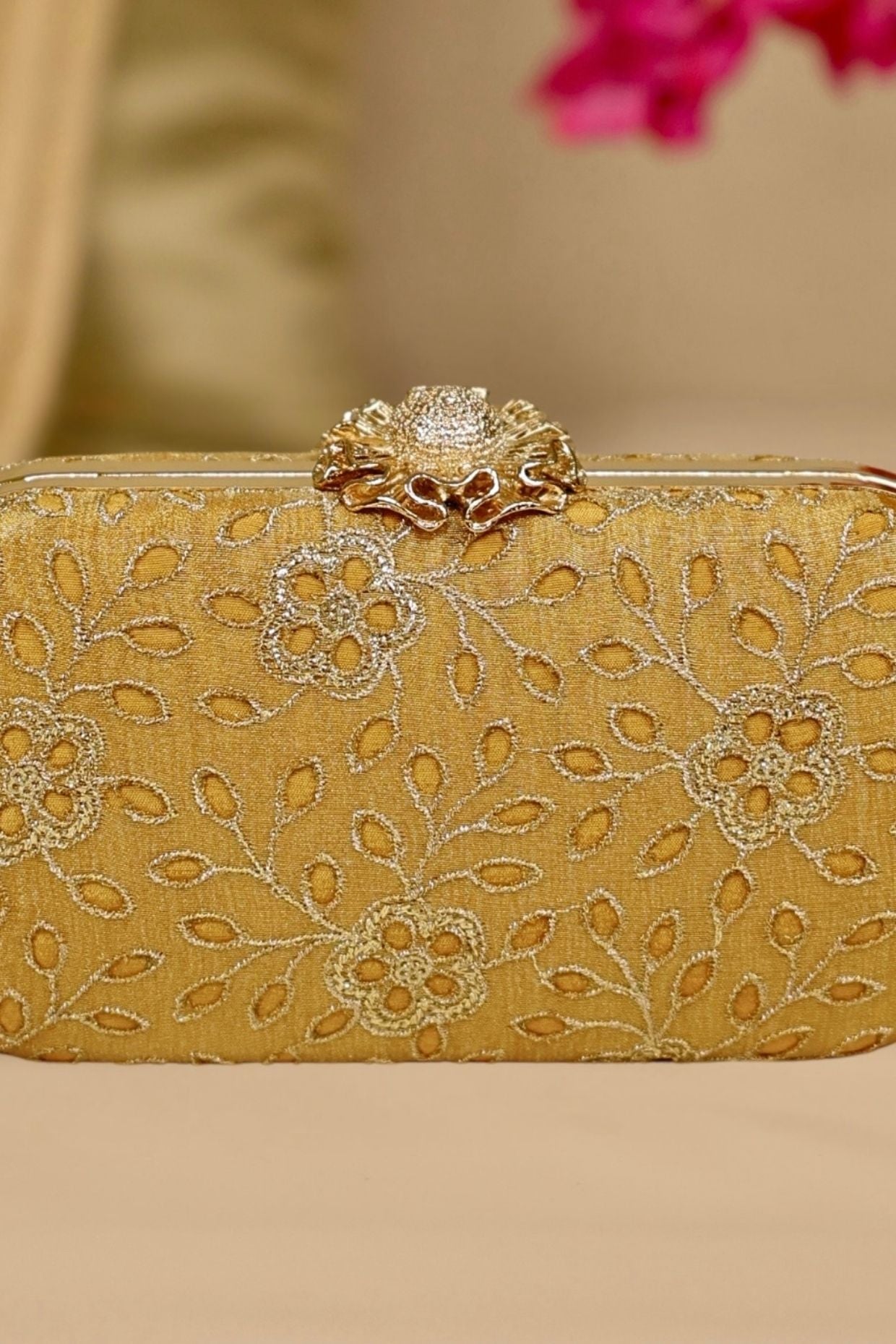 TARANG CUTWORK CAPSULE CLUTCH - White Maison de Couture