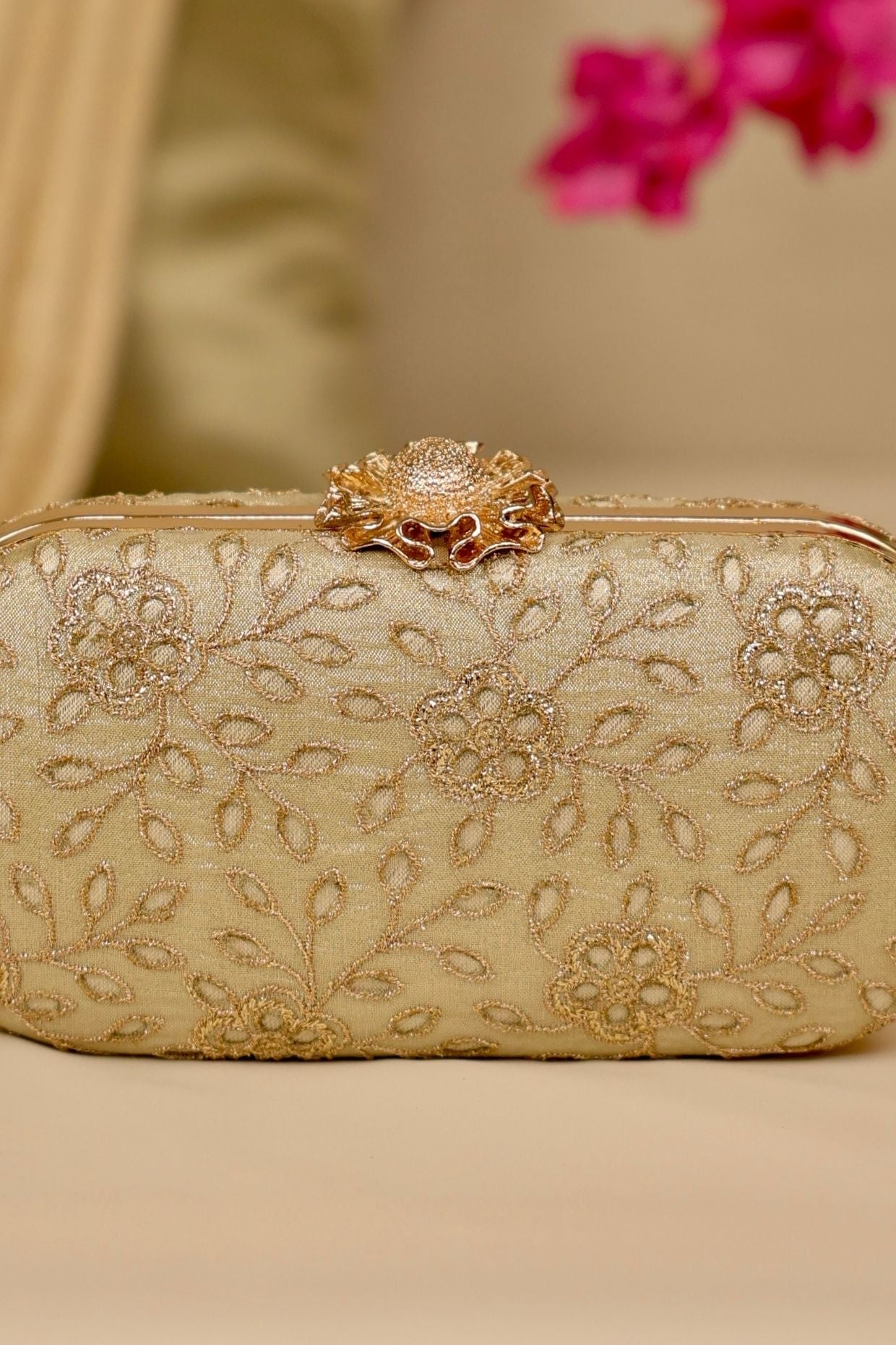 TARANG CUTWORK CAPSULE CLUTCH - White Maison de Couture
