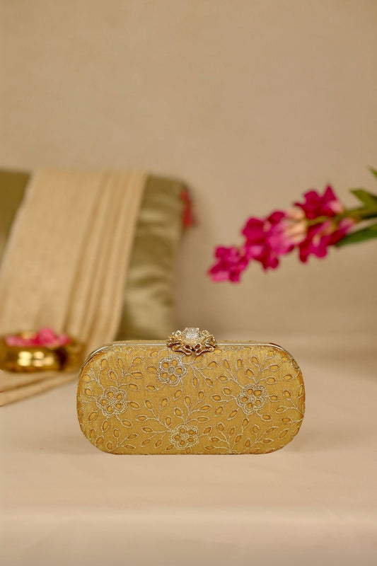 TARANG CUTWORK CAPSULE CLUTCH - White Maison de Couture