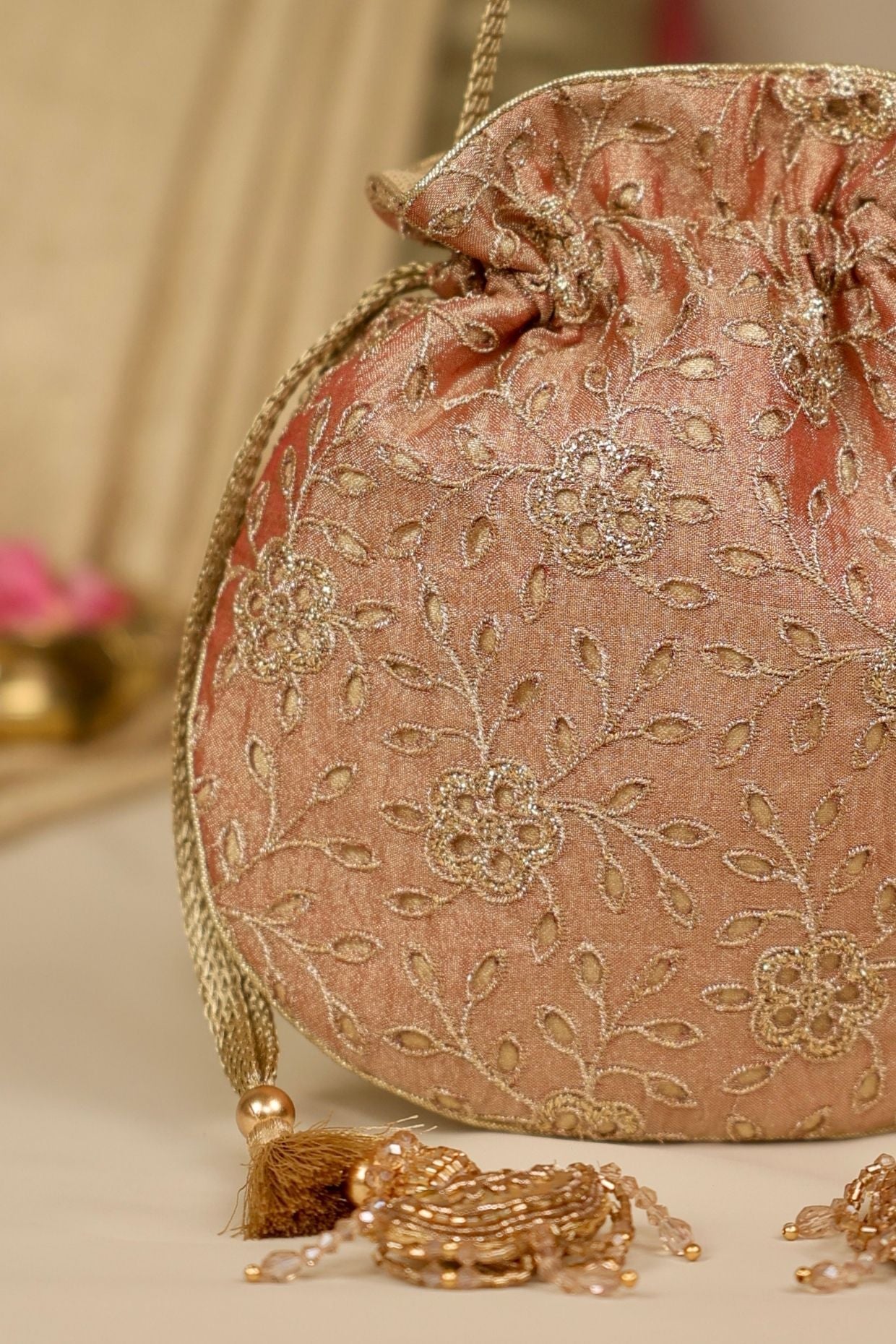 TARANG CUTWORK POTLI - White Maison de Couture
