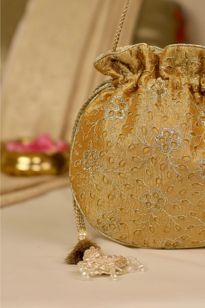 TARANG CUTWORK POTLI - White Maison de Couture