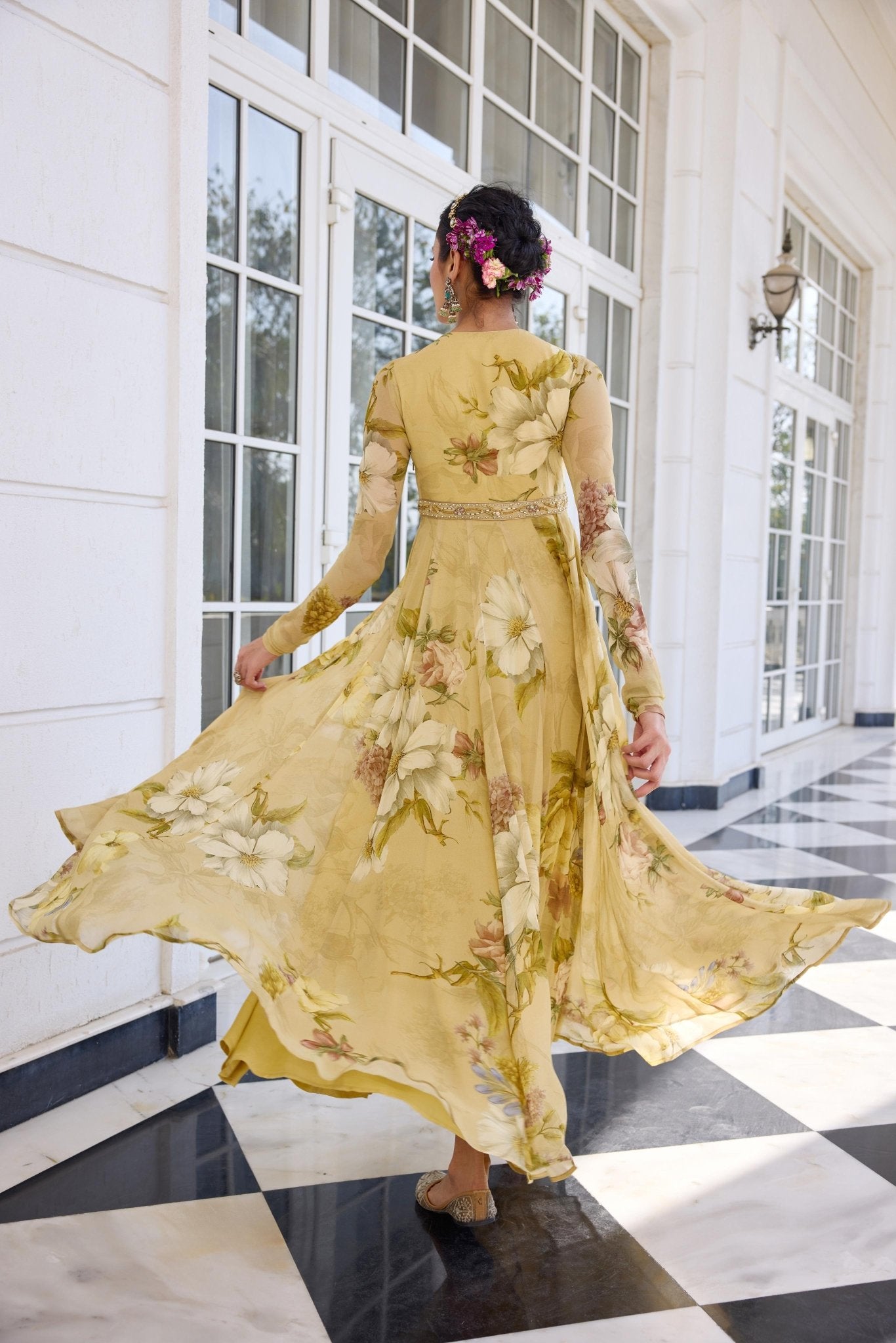 TARINI ANARKALI SET - White Maison de Couture