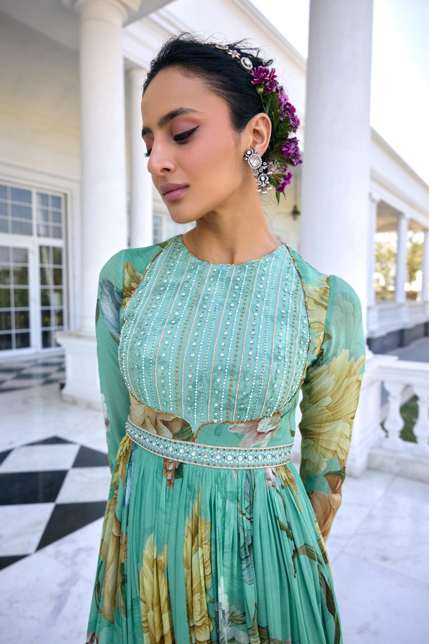 TARINI ANARKALI SET - White Maison de Couture