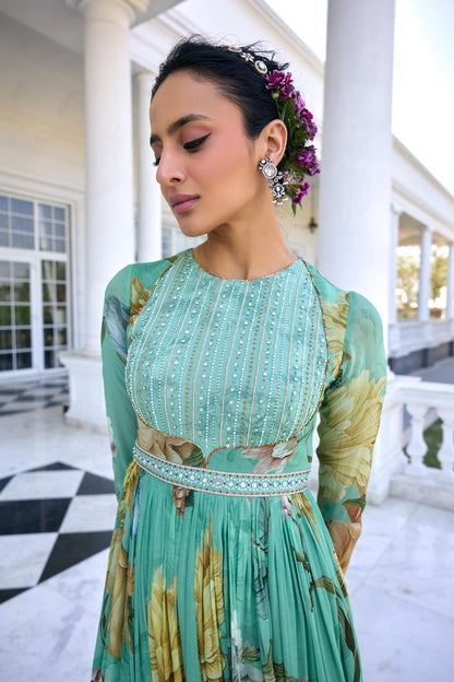 TARINI ANARKALI SET - White Maison de Couture