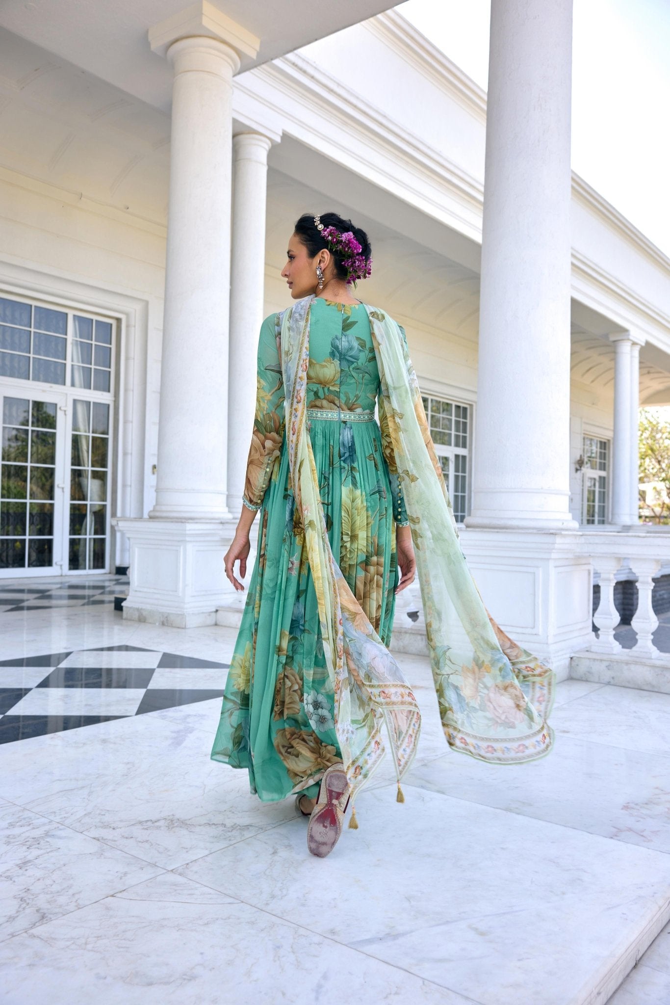 TARINI ANARKALI SET - White Maison de Couture