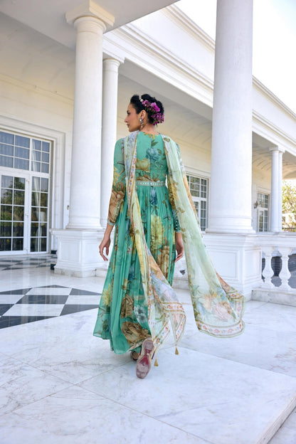 TARINI ANARKALI SET - White Maison de Couture