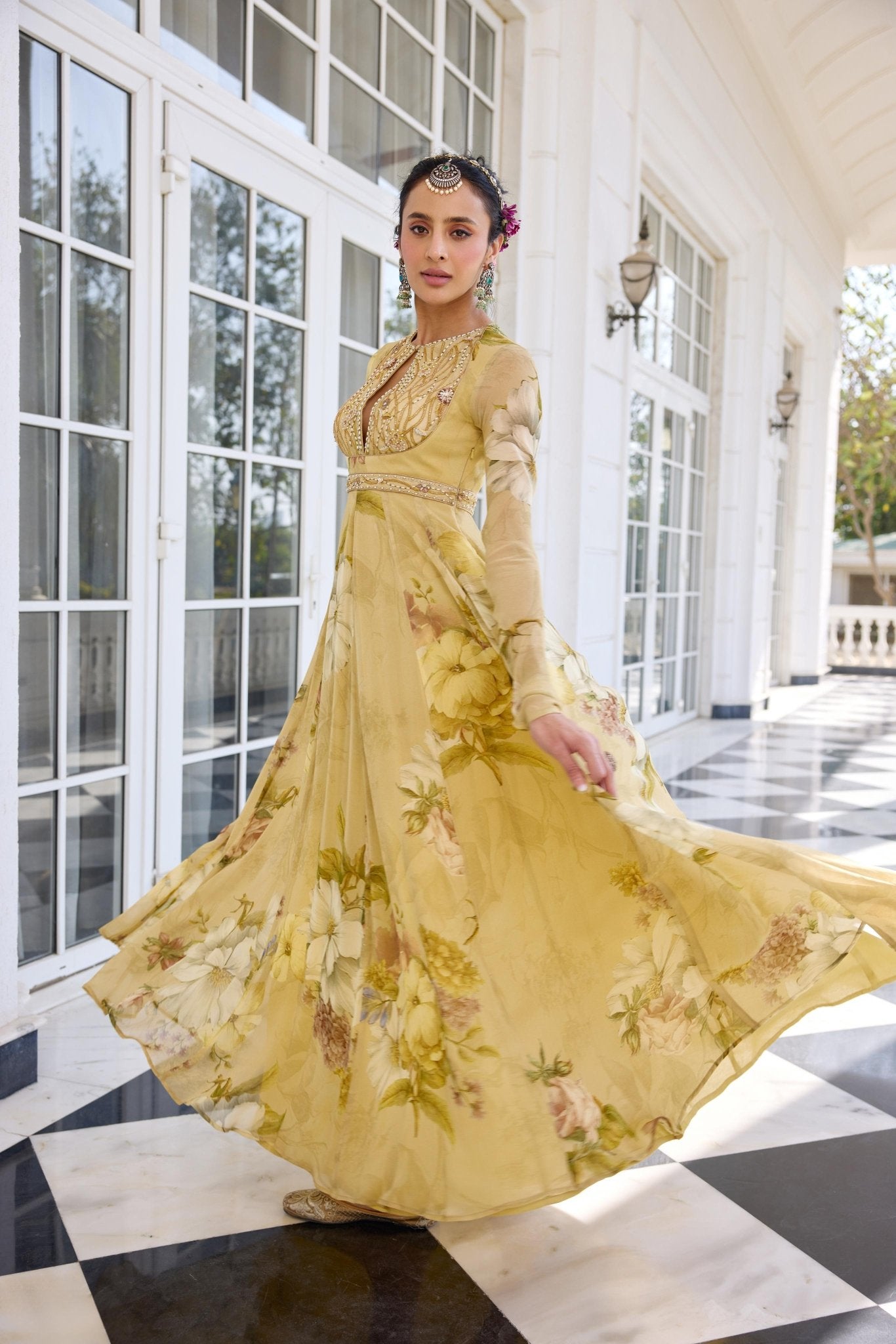 TARINI ANARKALI SET - White Maison de Couture