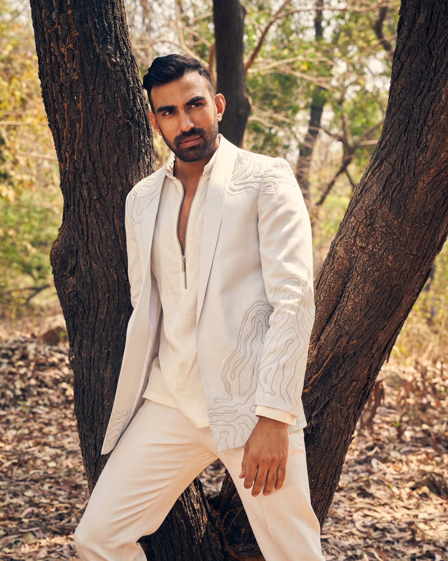 WAVES JACKET SET - White Maison de Couture