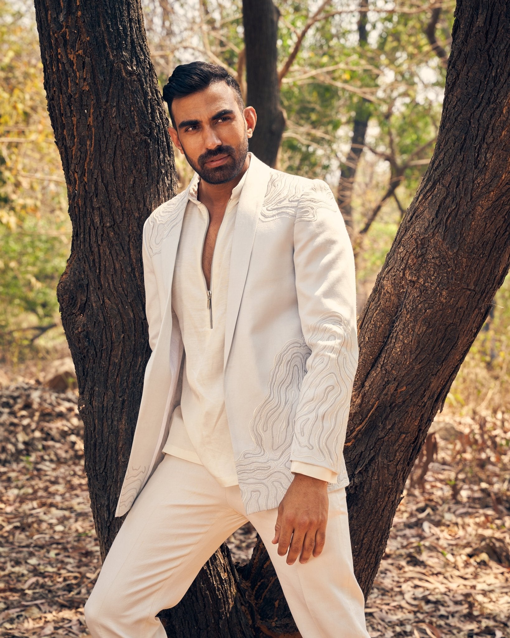 WAVES JACKET SET - White Maison de Couture