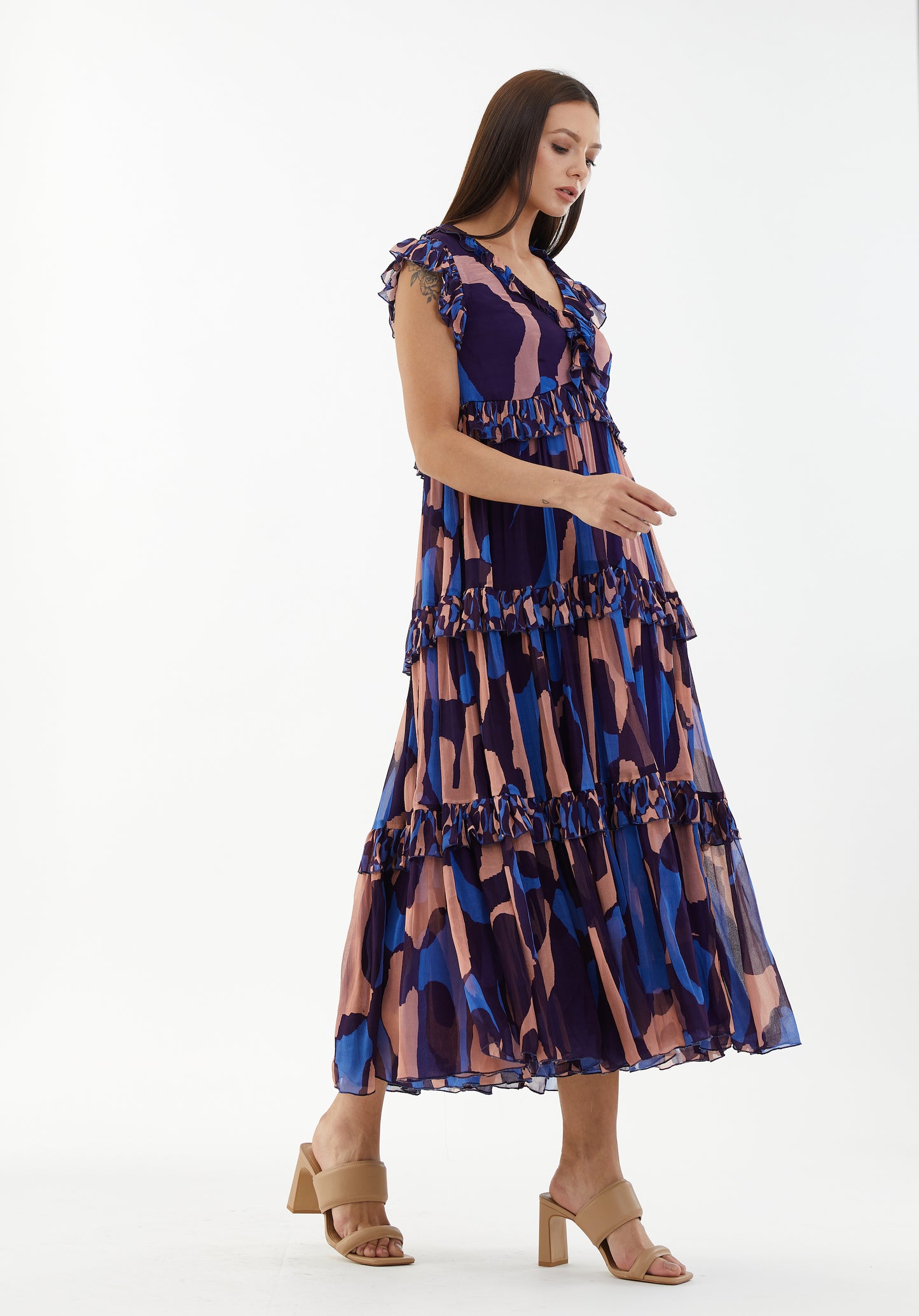 ABSTRACT SLEEVELESS DRESS