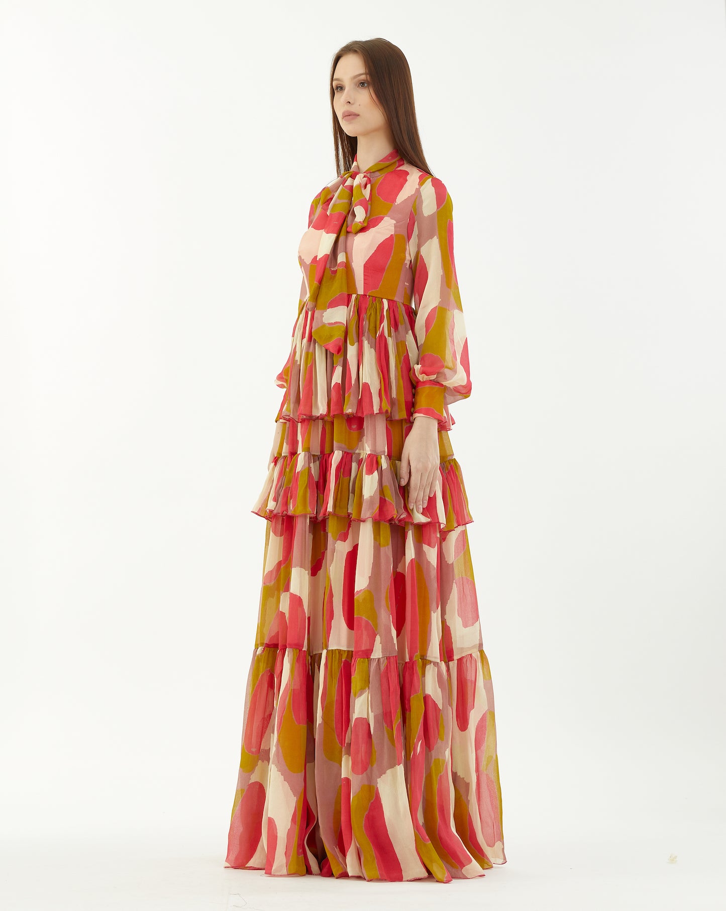 ABSTRACT FRILL DRESS