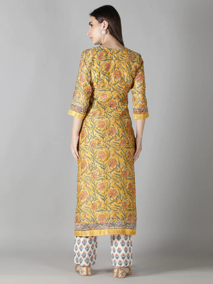 CORN YELLOW KURTA SET