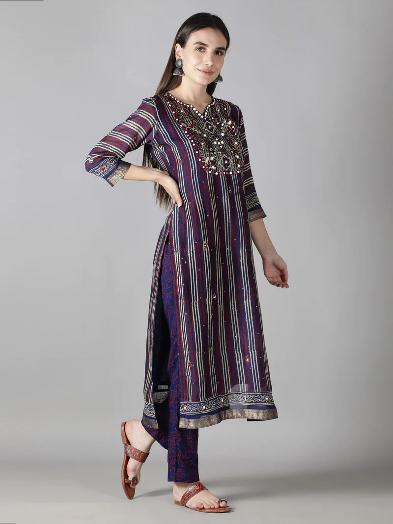 MULTI STRIPES KURTA SET