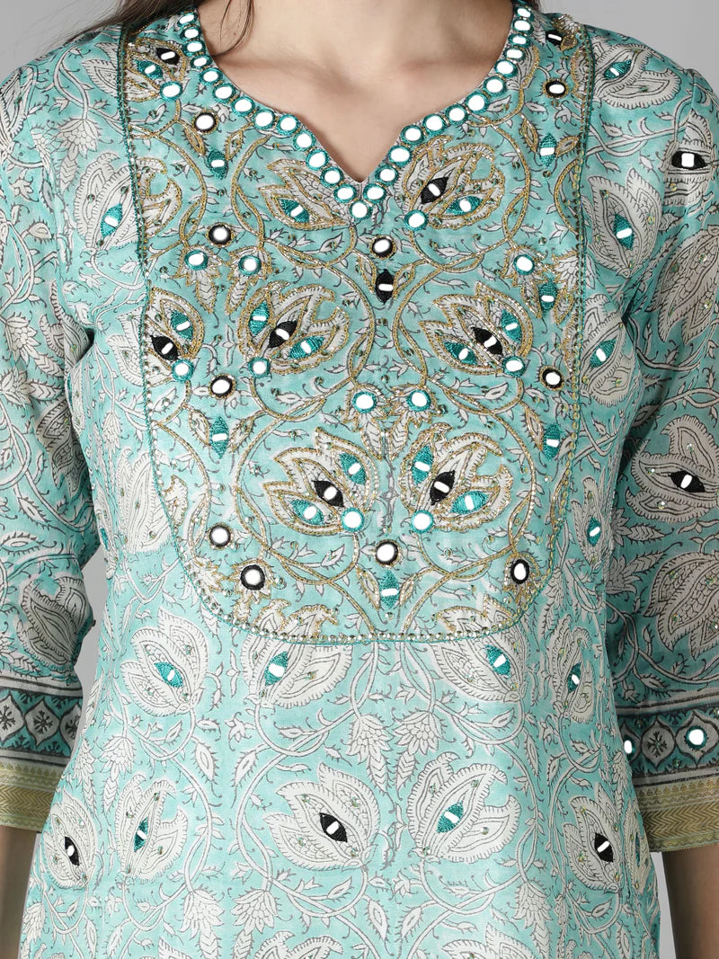 AQUA BLUE KURTA SET